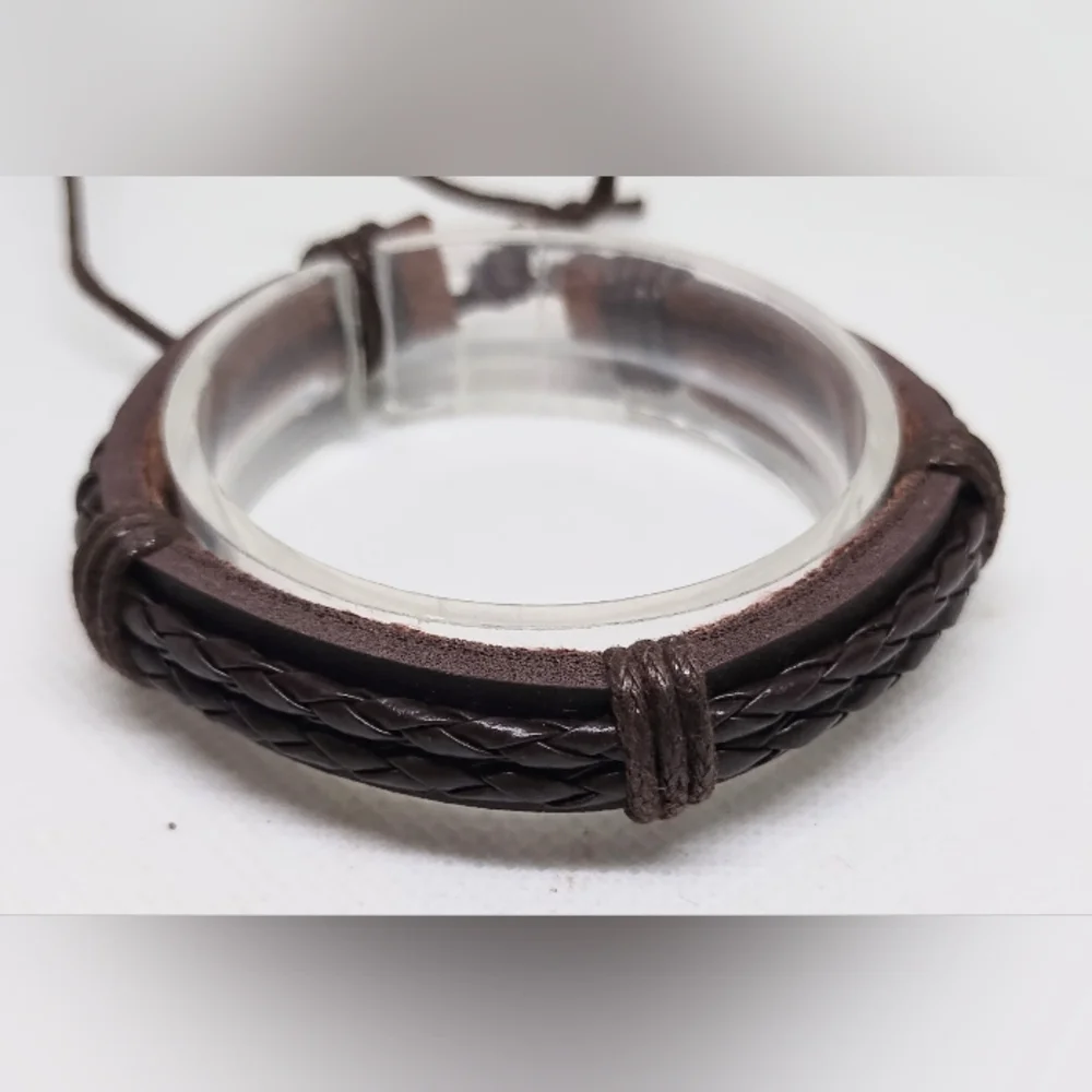 Men's Bracelet Leather‎ Layered Brown New f52